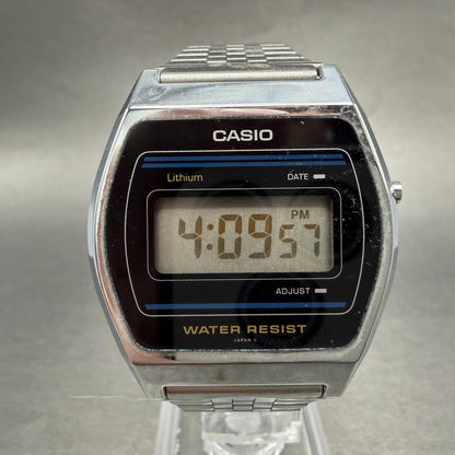 Casio B612 Watch Men 35mm Digital Black Dial Silver Tone Octagon New Battery VTG0