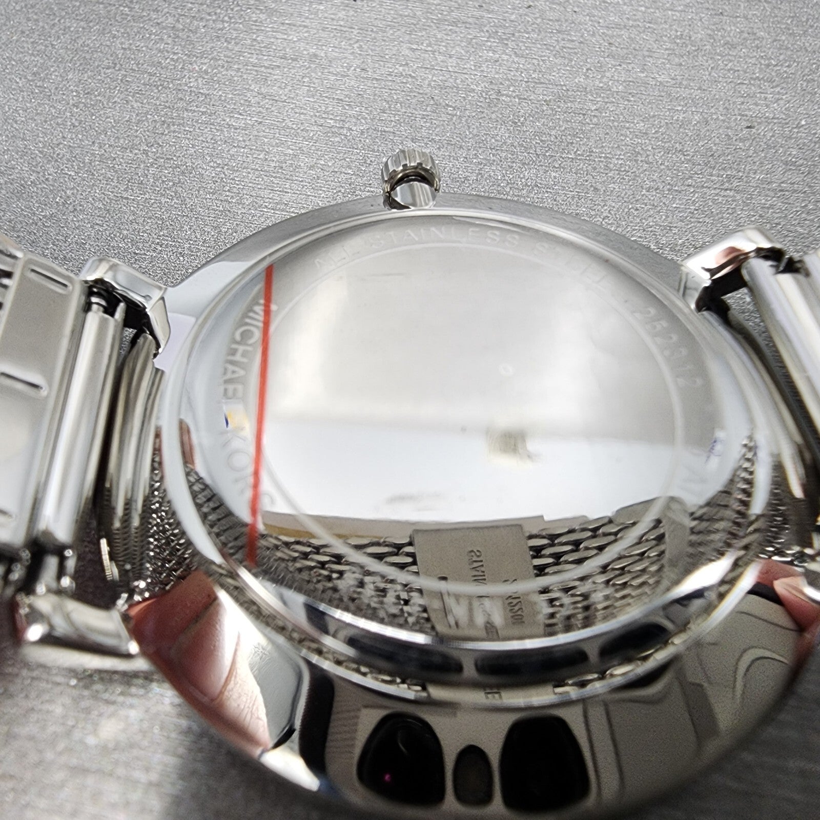 Michael Kors Pyper Watch Women 38mm Silver Dial Stainless Steel Round Mesh Band9