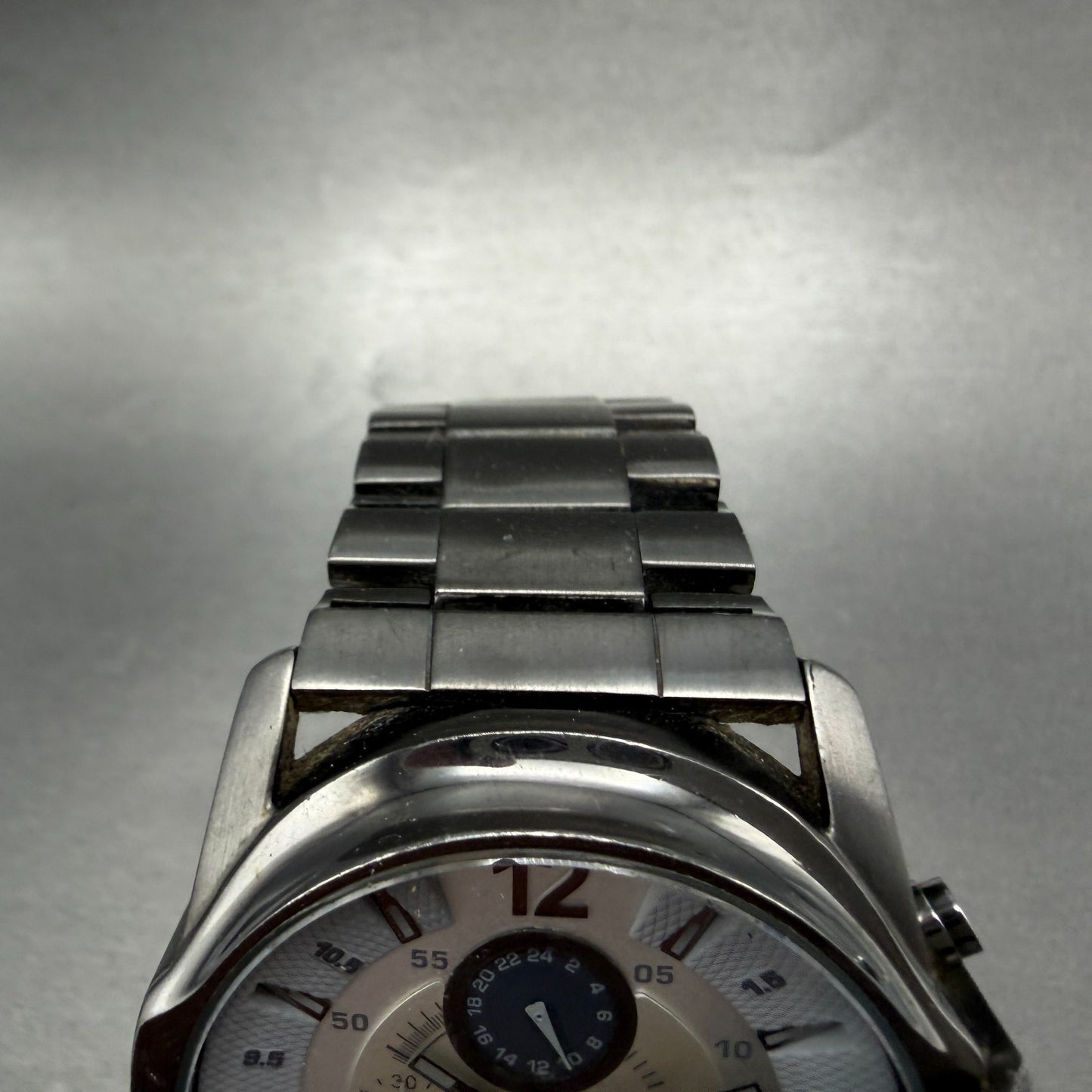 Diesel Chronograph Watch Men 45mm White Dial Black Tone Date Round DZ-4225 Runs4