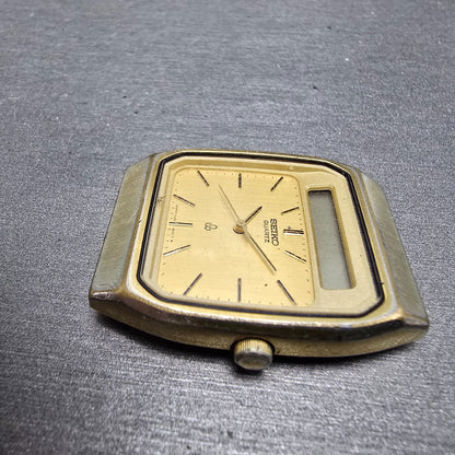 Seiko Analog Digital Watch Men 31mm Champagne Dial Gold Tone H557-5100 PARTS6