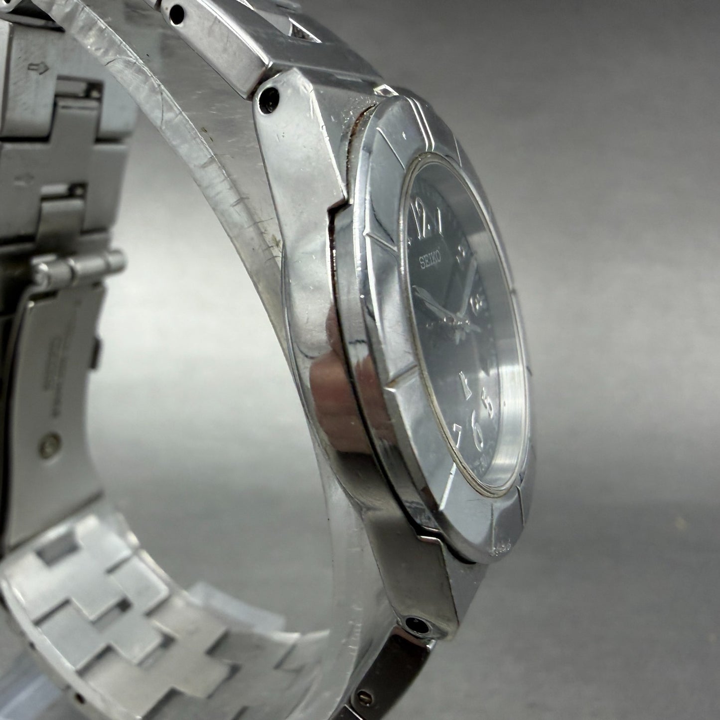 Seiko Watch Women 28mm Black Dial Silver Tone Date 7N82-0620  Lukia  New Batt TH3