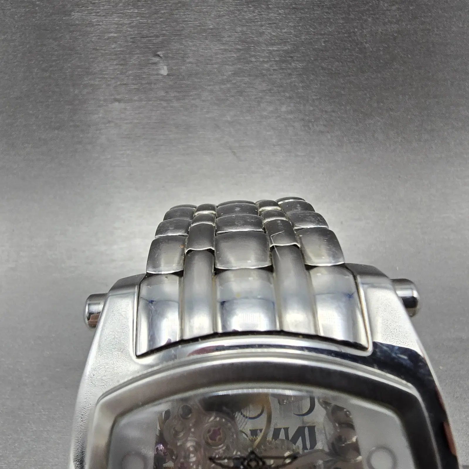 Invicta Lupha Watch Men 48mm Skeleton Dial Silver Tone Manual Wind 1252 Runs4