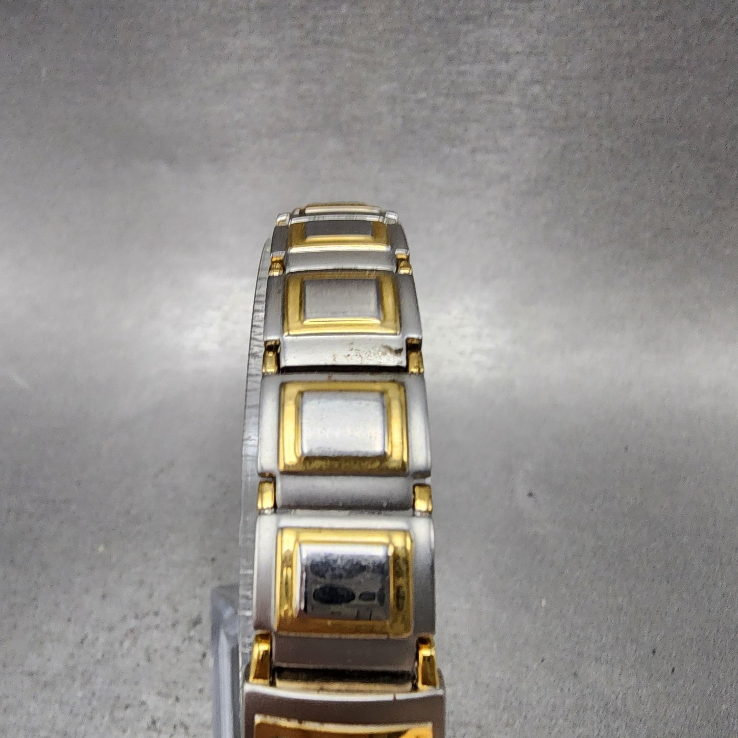 Bulova Watch Women 15mm Silver Dial Two Tone Rectangle 98T53 New Battery4