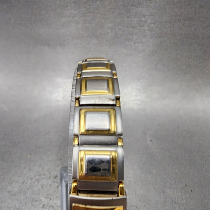 Bulova Watch Women 15mm Silver Dial Two Tone Rectangle 98T53 New Battery4