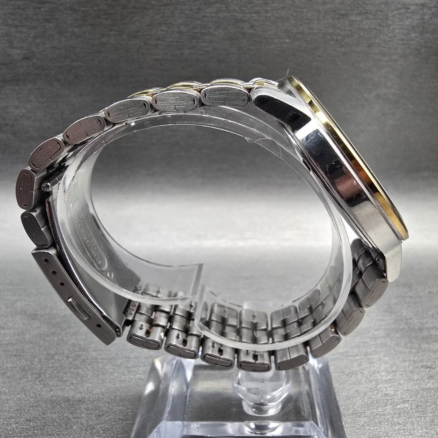Seiko Watch Men 41mm Silver Dial Two Tone Date Round 6N42-00A0 New Battery8