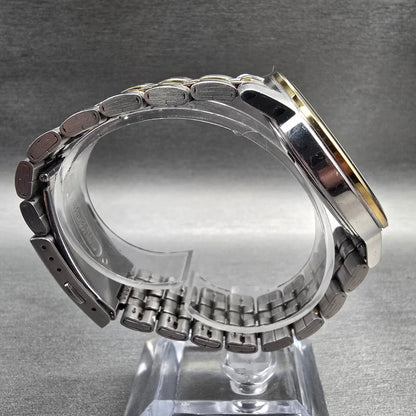 Seiko Watch Men 41mm Silver Dial Two Tone Date Round 6N42-00A0 New Battery8