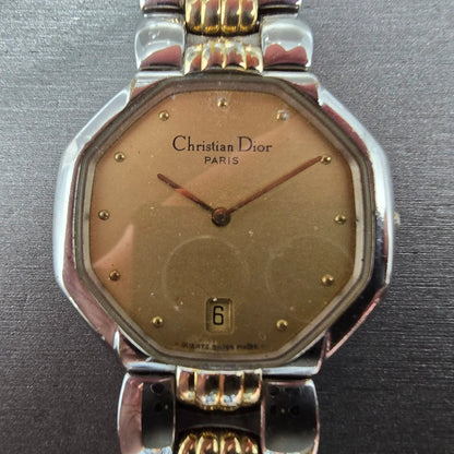 Christian Dior Watch Men 32mm Champagne Dial Two Tone Date 45.204 PARTS3