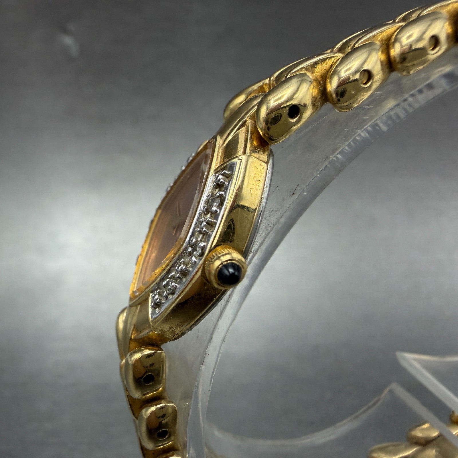 Seiko Watch Women 16mm Pink Dial Gold Tone Vintage 2E20-7059 New Battery2