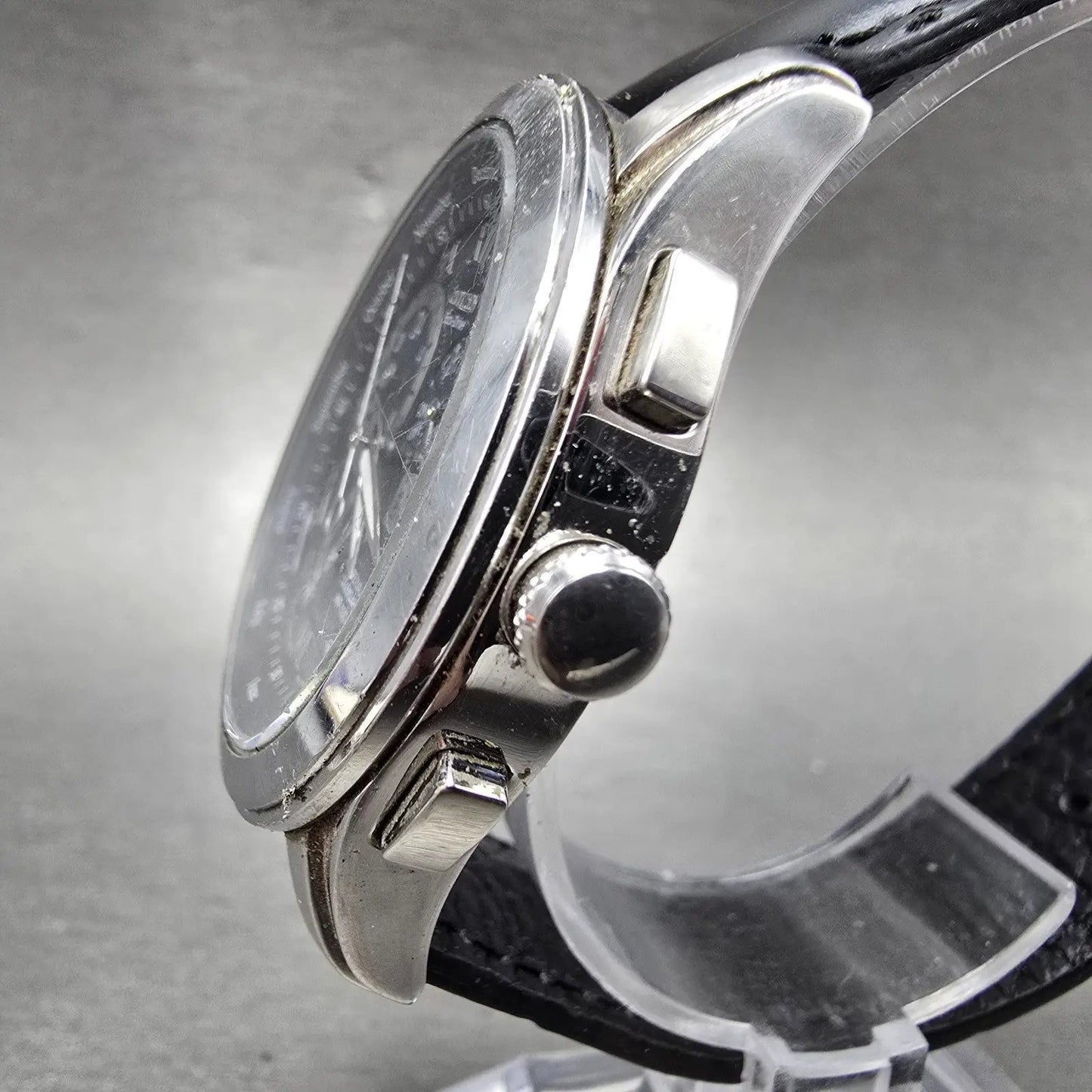 Citizen Eco-Drive Perpetual Calendar Watch Men 39mm Blue Dial Steel Alarm Runs J2