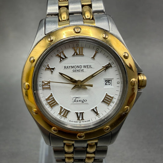 Raymond Weil Tango Watch Women 28mm White Dial Two Tone Date 5390 New battery0