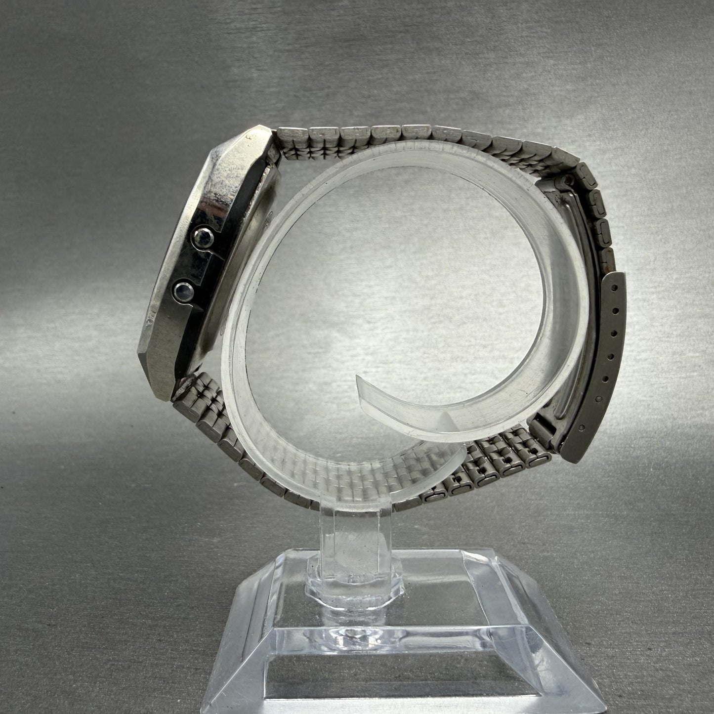 Casio 155-B815 Watch Men 34mm Digital Silver Tone Octagon Daydate New Battery5