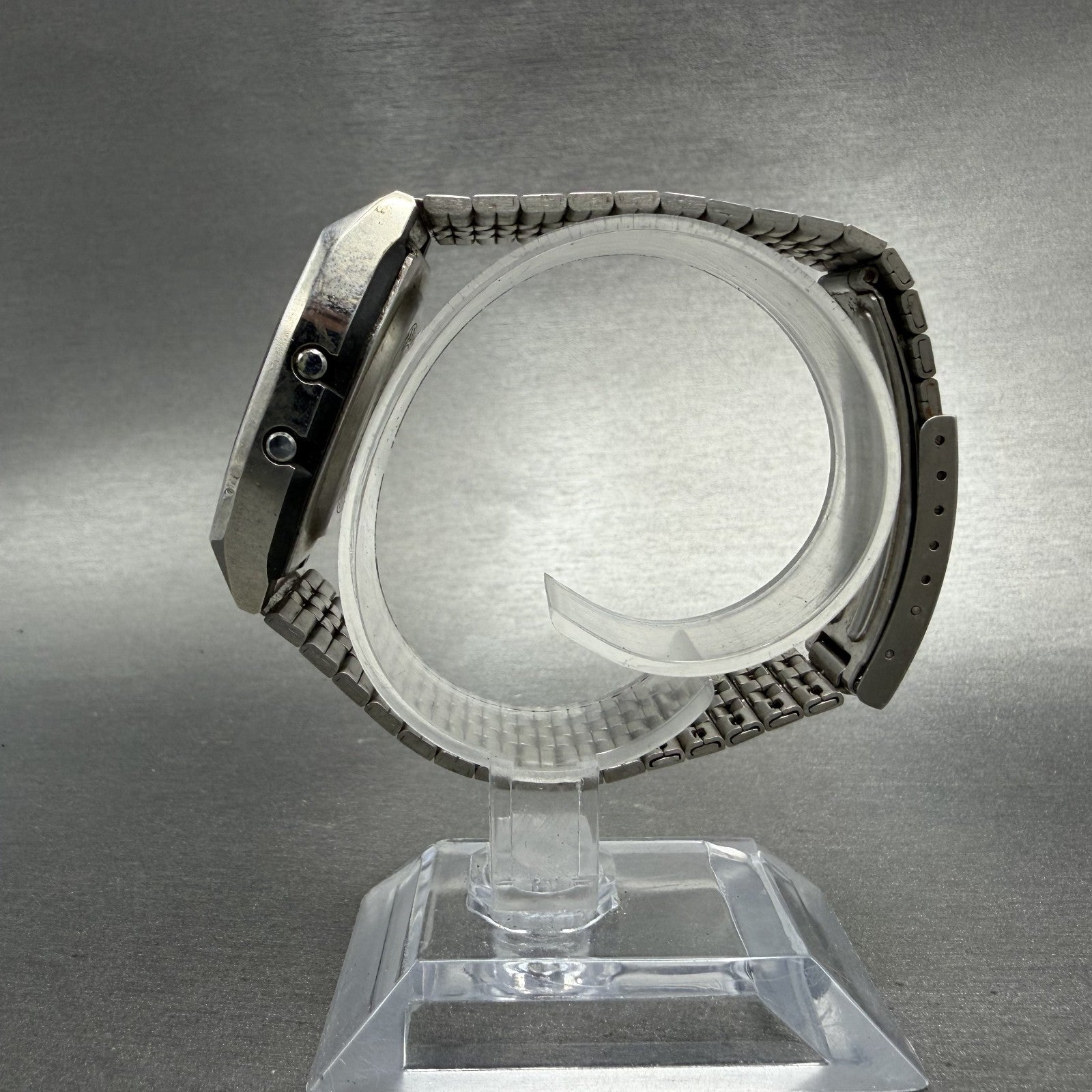 Casio 155-B815 Watch Men 34mm Digital Silver Tone Octagon Daydate New Battery5