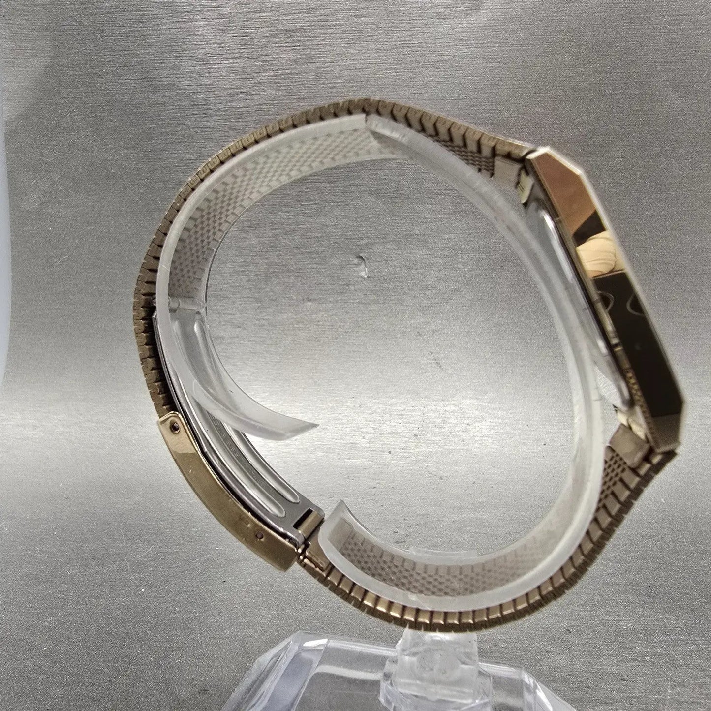 Seiko Tank Watch Men 30mm Gold Dial Gold Tone Rectangle 5931-5341 PARTS Vintage8
