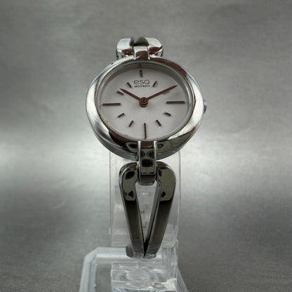 ESQ Movado Watch Women 24mm White Dial Silver Tone Round ES453145641 New Battery5