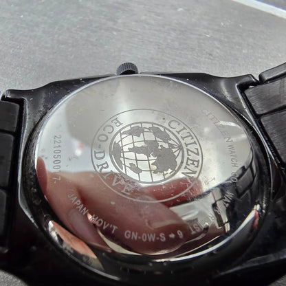 Citizen Eco-Drive Watch Men 38mm Black Dial Black Tone Date E111-S063426 Runs JP9