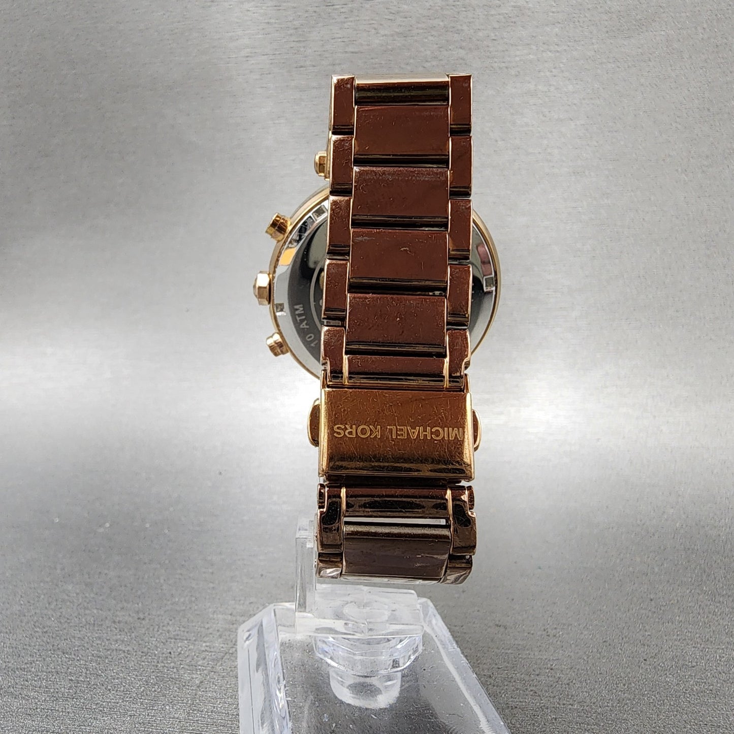 Michael Kors Parker Watch Women 39mm MOP Dial Rose Gold Tone Daydate New Battery7