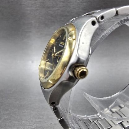 Citizen Eco-Drive Watch Women 25mm Black Dial Two Tone Daydate E000-K17578 Runs2