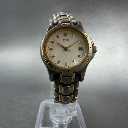 Citizen Watch Women 24mm Cream Dial Two Tone Date Round 1010-K09931 New Battery5