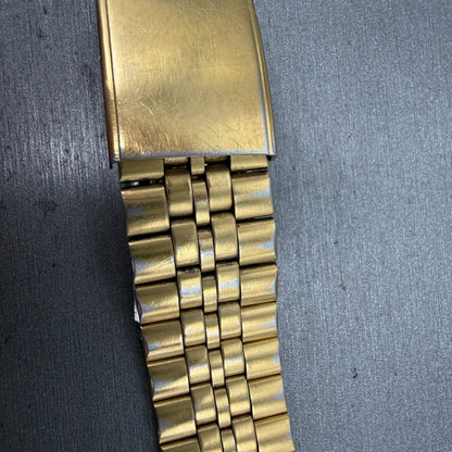 Seiko SQ Bracelet 21mm Stainless Steel Gold Tone Tri Folding Clasp Vintage Japan3