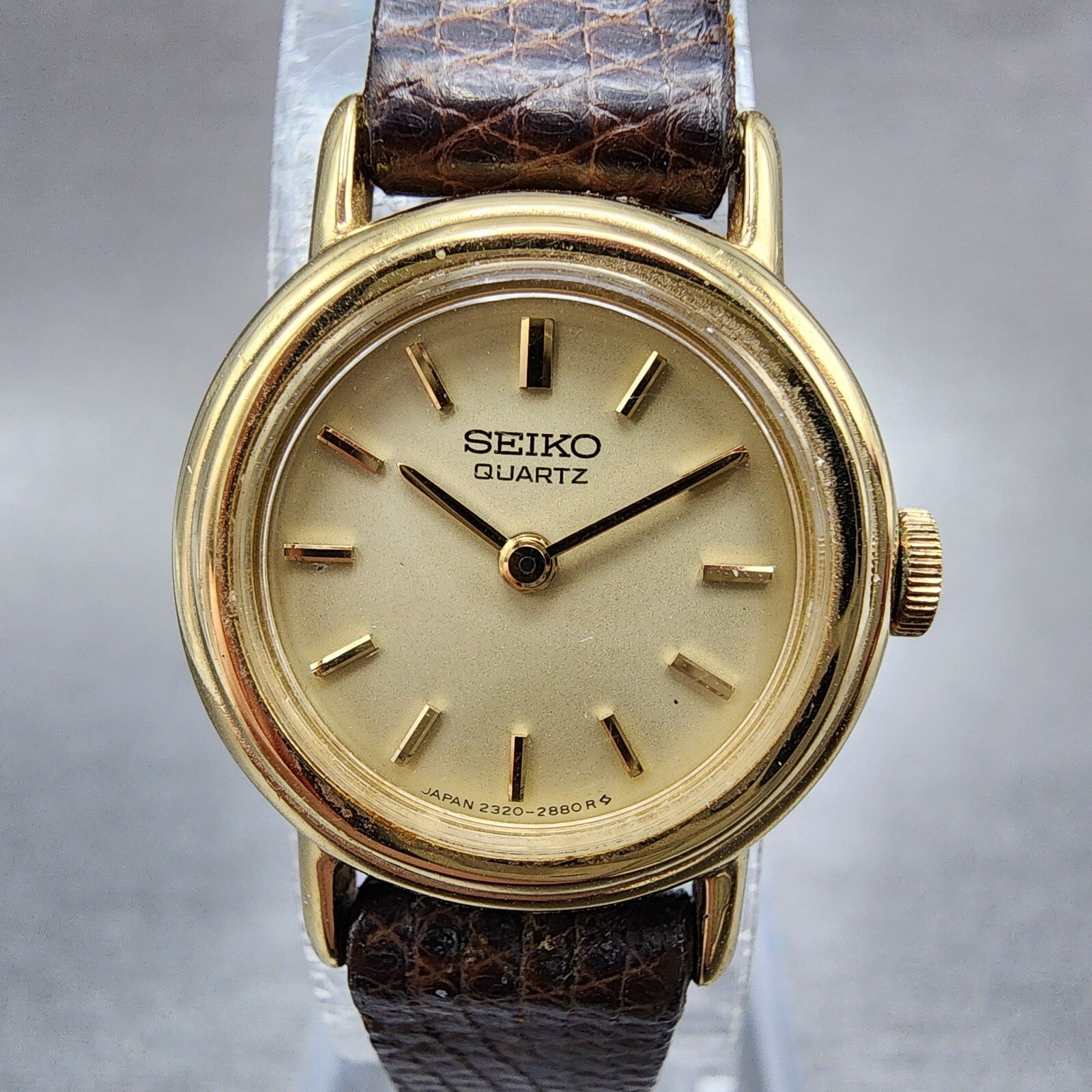 Seiko Watch Women 19mm Cream Dial Gold Tone Round 23200319 New Battery VTG1