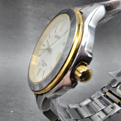 Seiko Watch Men 38mm White Dial Two Toe Daydate Round Vinatge V742-8119 PARTS NJ3