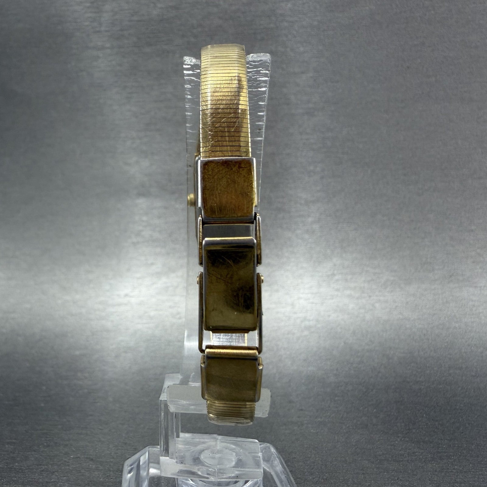Bulova Tank Watch Women 13mm Champagne Dial Gold Tone Rdctangle 92T75 NewBattery7