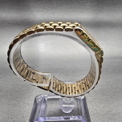 Seiko Watch Women 16mm Champagne Dial Gold Tone Rectangle 1N00-5G09 New Battery8