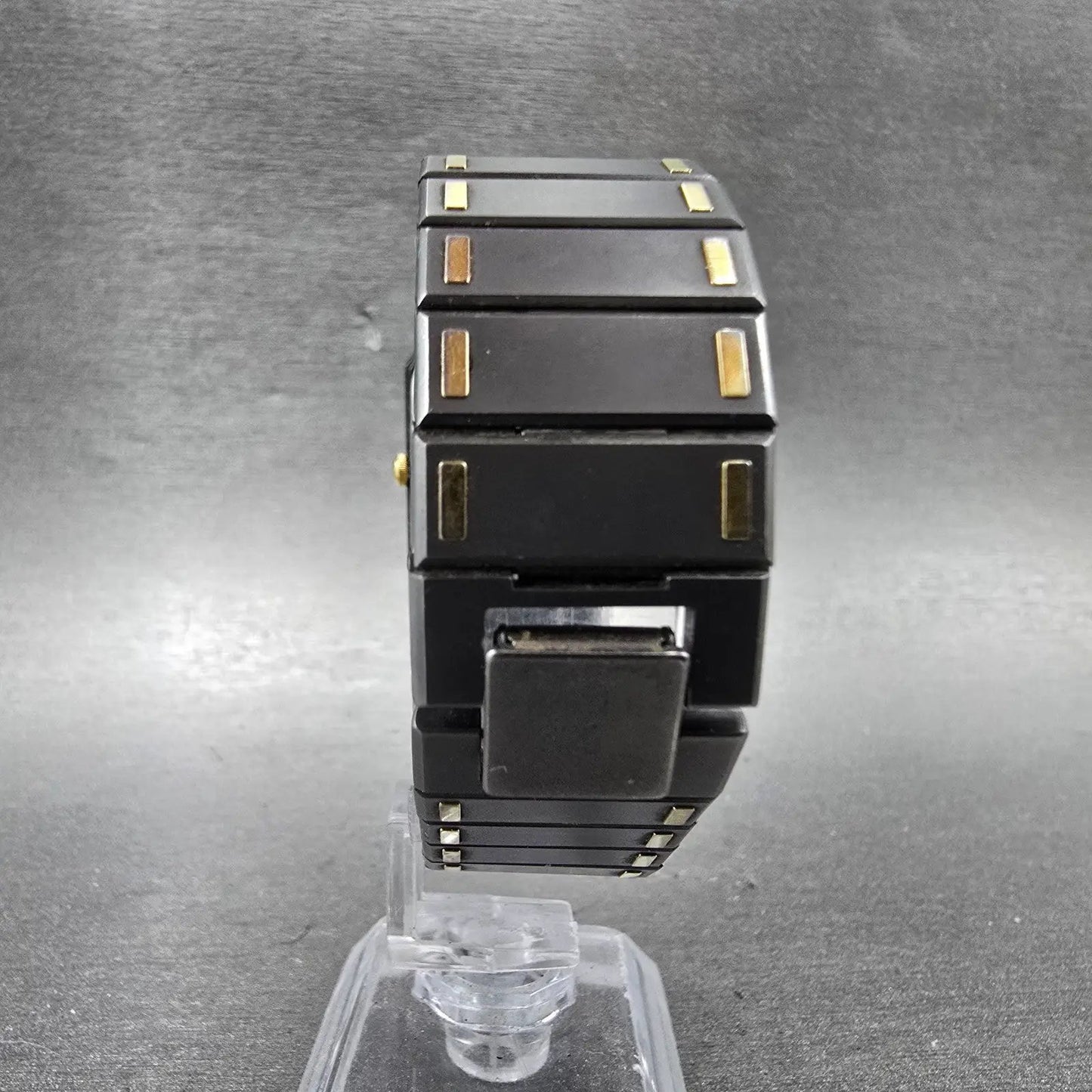 Seiko Tank Watch Men 26mm Gray Dial Two Tone Octagon 7430-5479 New Battery W/Box12
