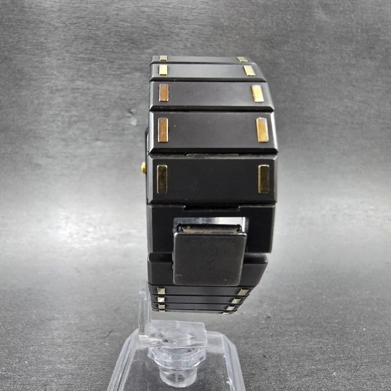 Seiko Tank Watch Men 26mm Gray Dial Two Tone Octagon 7430-5479 New Battery W/Box12