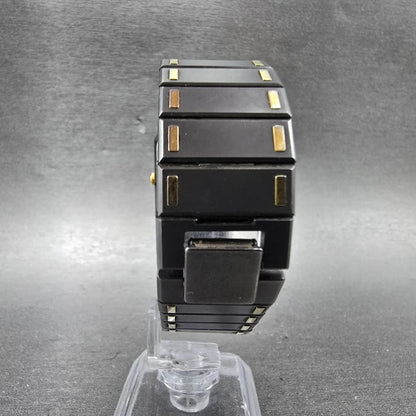Seiko Tank Watch Men 26mm Gray Dial Two Tone Octagon 7430-5479 New Battery W/Box12