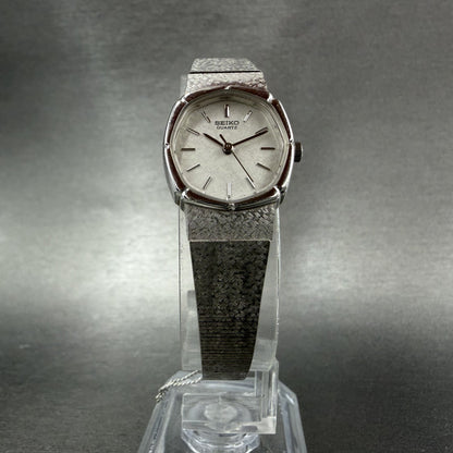 Seiko Watch Women 19mm Silver Dial Silver Tone Octagon 7321-5170 New Battery5