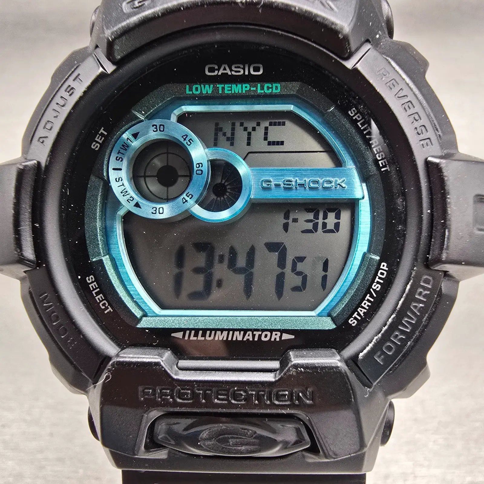 Casio G-Shock GLS-8900 Watch Men 52mm Blue  Black Alarm Chronograph New Battery1
