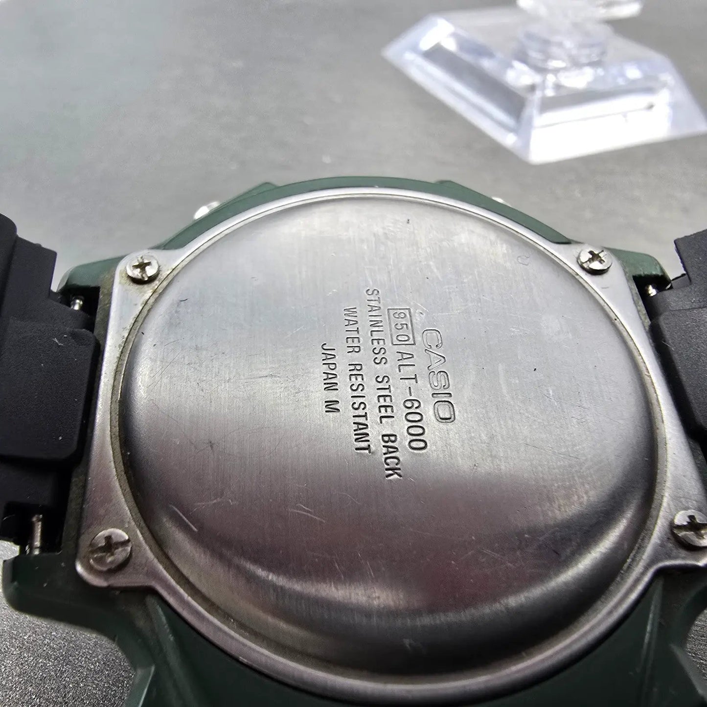 Casio ALT-6000 Twin Senor Watch Men 49mm Green Black Digital New Batt9