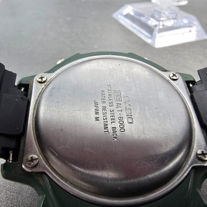 Casio ALT-6000 Twin Senor Watch Men 49mm Green Black Digital New Batt9