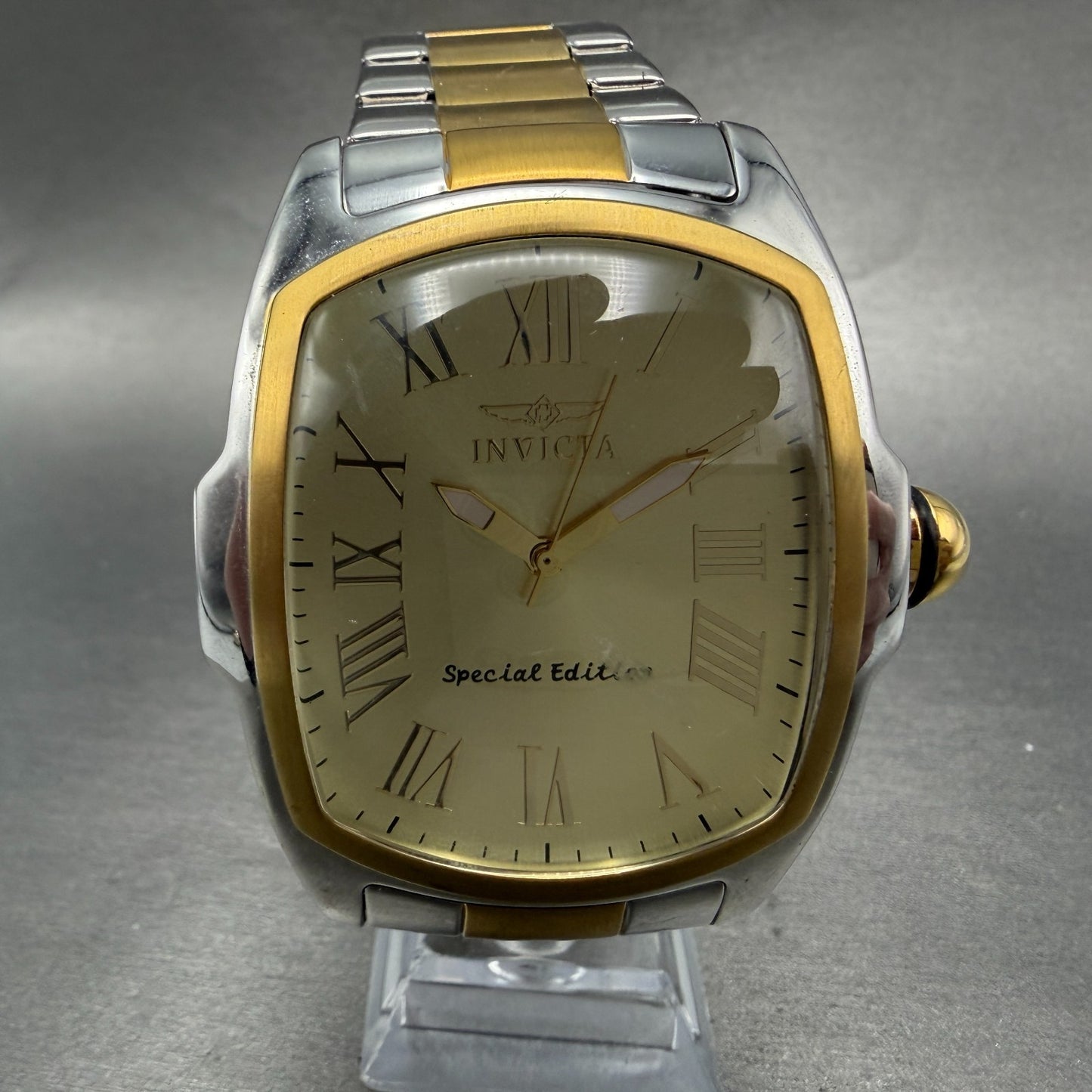 Invicta Lupah Watch Men 47mm Champagne Dial Two Tone Rectangle 15190 New battery0