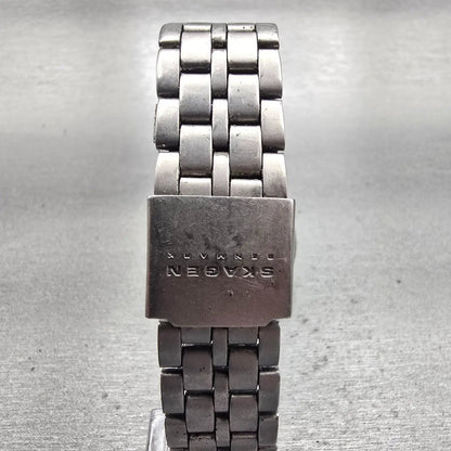 Skagen Denmark Watch Men 34mm Gray Dial Titanium Date Round 105XLT New Battery7