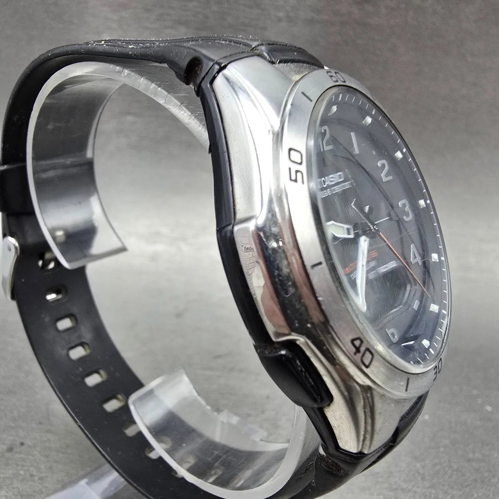 Casio Wave Ceptor WVA-M640 Watch Men 43mm Black Silver Solar An Digi Atomic Runs3