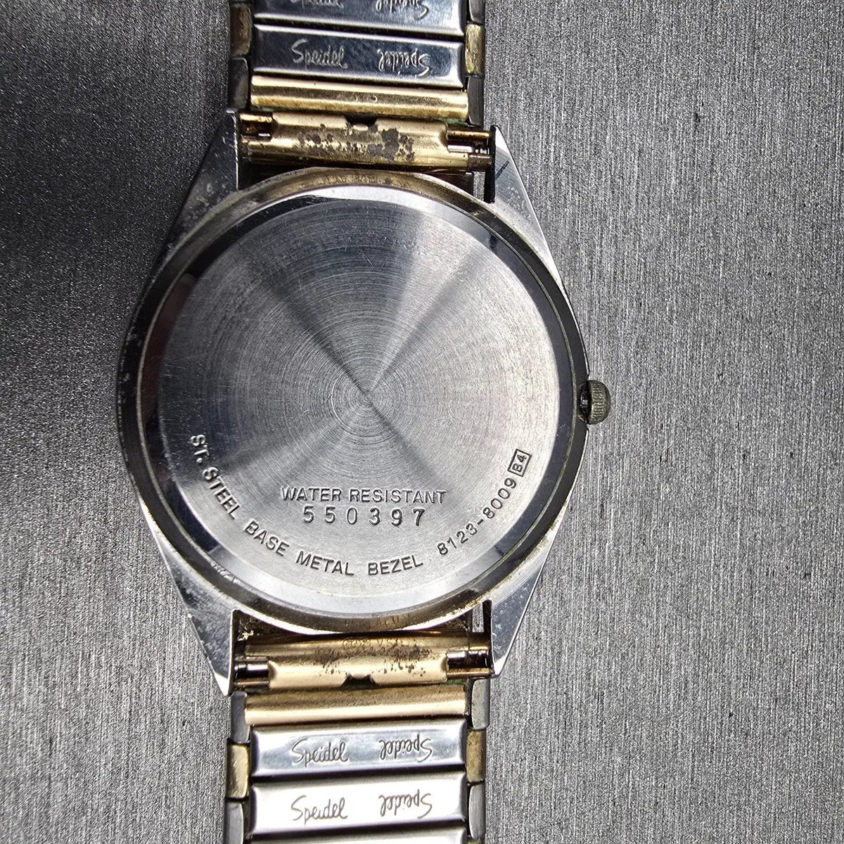 Seiko SQ Watch Men 34mm Gray Dial Two Tone Daydate Round 8123-8009 New Battery10