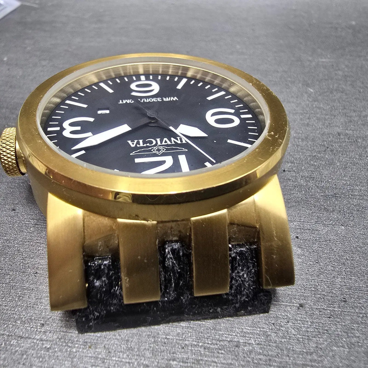 Invicta I Force Watch Men 46mm Black Dial Gold Tone Date Round 0852 New Batt4
