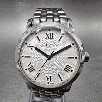 Guess Collection Watch Women 30mm White Dial Silver Tone Round New Battery GC0