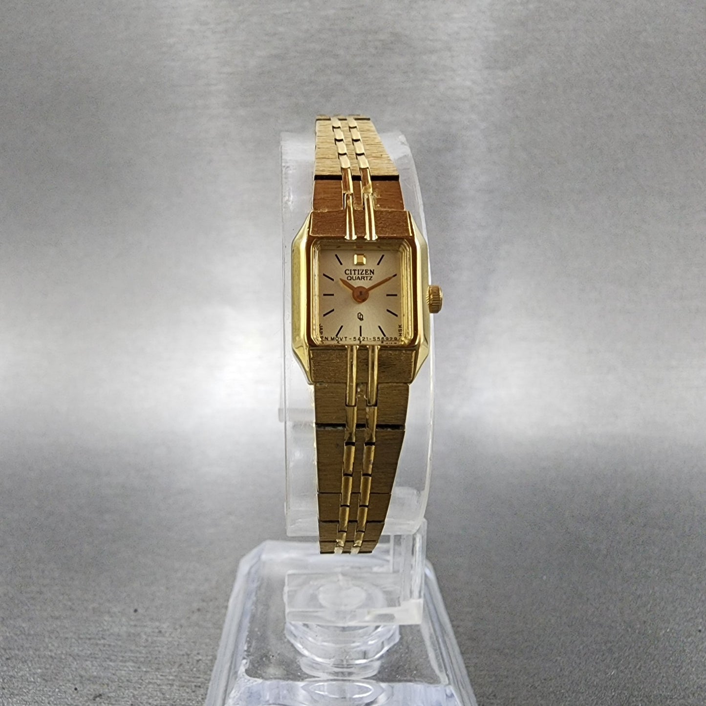 Citizen CQ Tank Watch Women 13mm Champagne Dial Gold Tone Octagon New Battery5