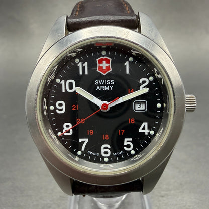 Victorinox Swiss Army Garrison Watch Women 34mm Black Dial Steel Date New Batt0