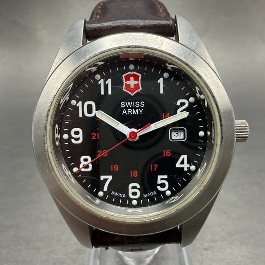 Victorinox Swiss Army Garrison Watch Women 34mm Black Dial Steel Date New Batt0