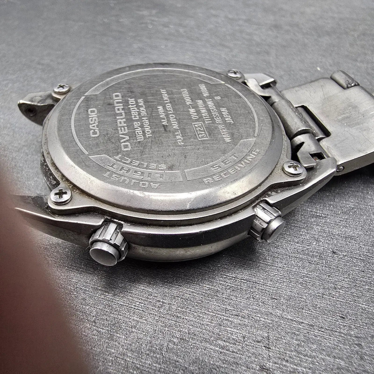Casio Overland WTS Watch Men 39mm Gray Dial Titanium Date OVW-100TDJ  PARTS12