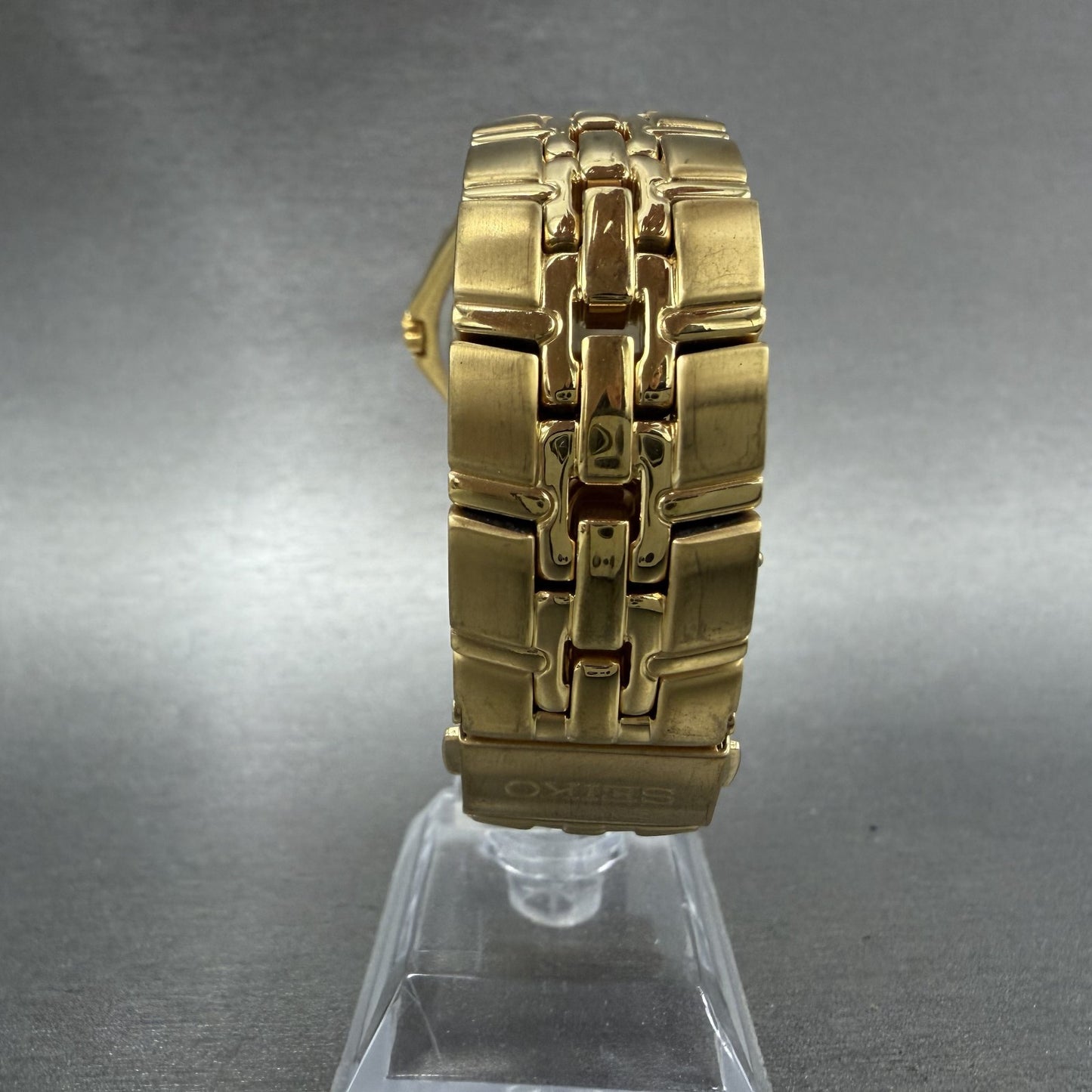 Seiko Watch Men 37mm White Dial Gold Tone Date Round 7N420BD0 New Battery7