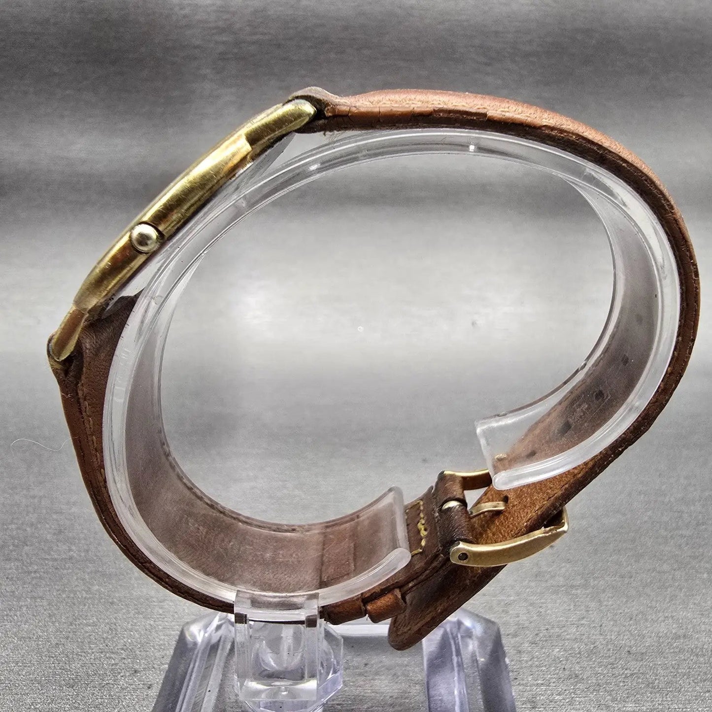 Seiko Watch Men 31mm Gold Dial Gold Tone Round 9300-7009 New Battery Vintage6