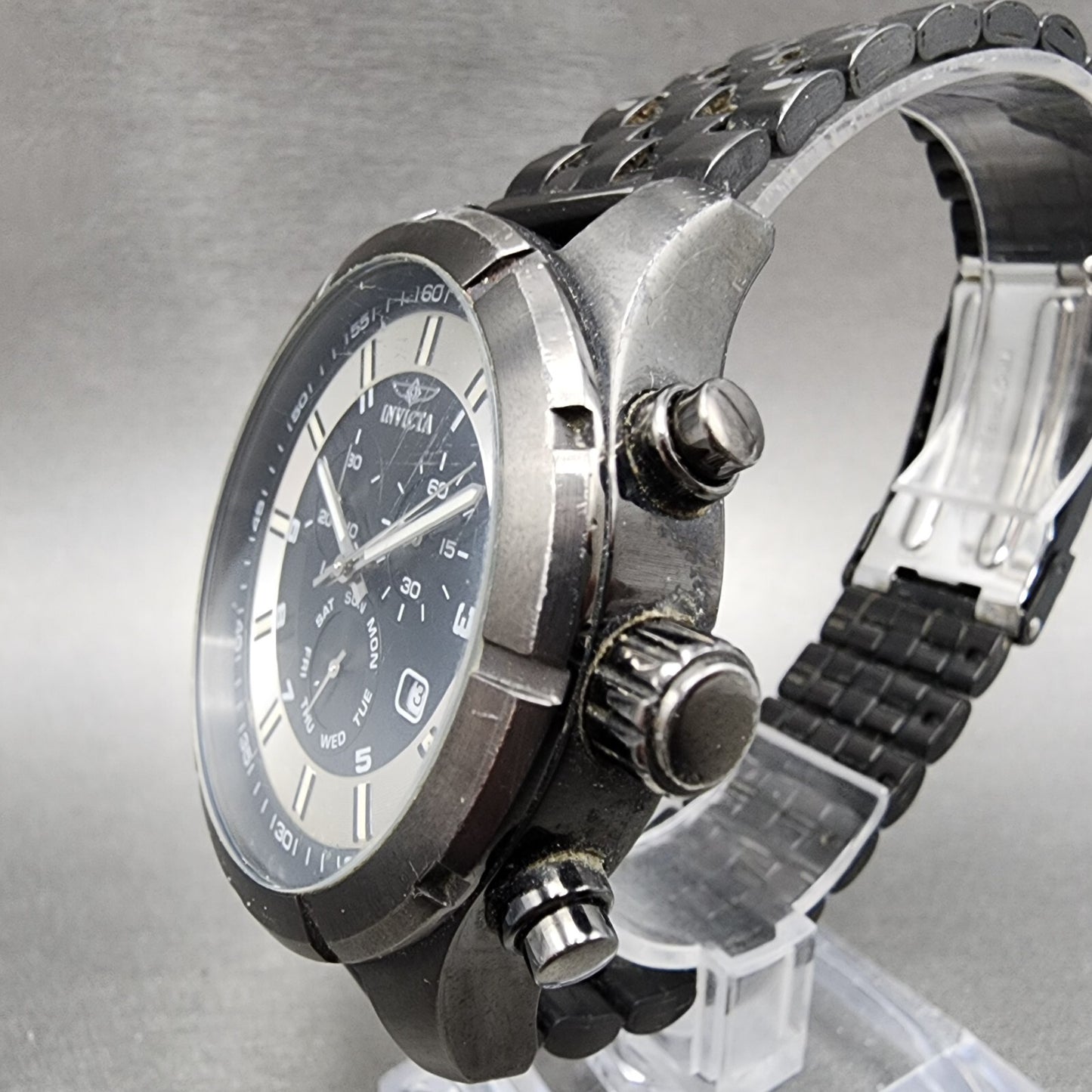 Invicta Specialty Chronograph Watch Men 45mm Black Dial Black 12149 PARTS3