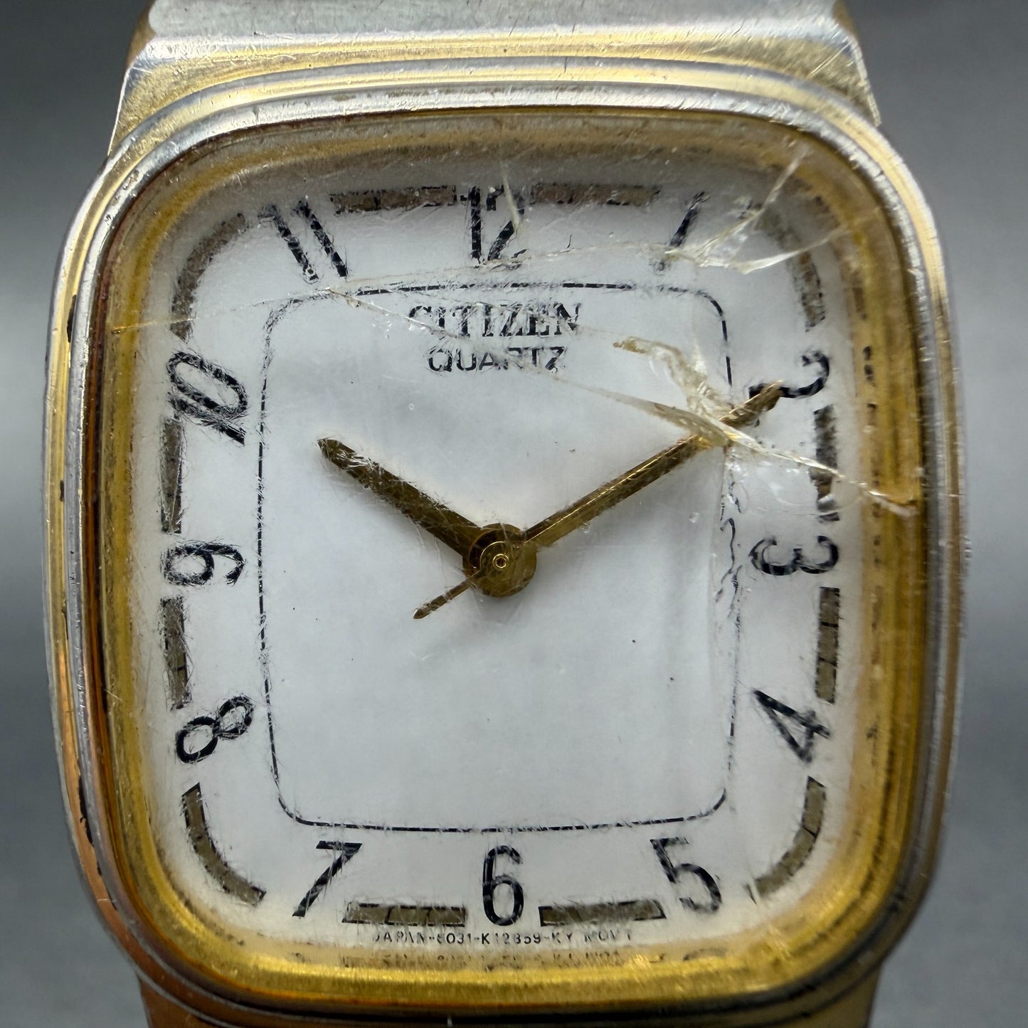 Citizen Tank Watch Unisex 27mm White Dial Gold Tone Rectangle 6031-K03658 PARTS2