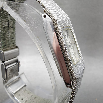 Seiko Tank Watch Women 12mm Silver Dial Silver Tone 13205039 New Battery3