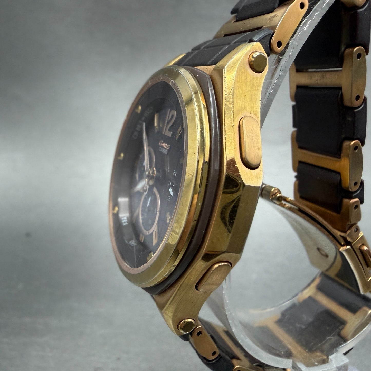 Casio Baby-G Watch Women 36mm Brown Dial Gold Tone Chronograph MSA-7200CGJ Solar2